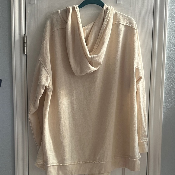Anthropologie Daily Practice Open Front Shirt Hood Relaxed Oversized Medium Yoga - Picture 5 of 8